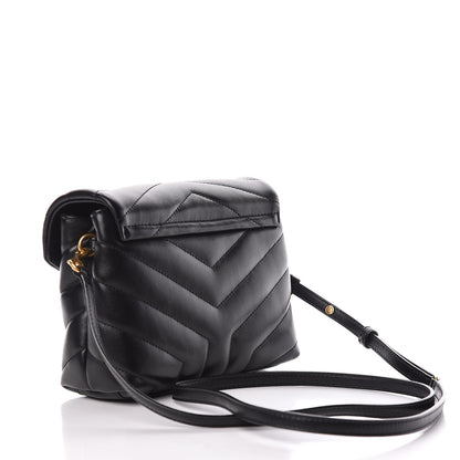 Saint Laurent Calfskin Y Quilted Monogram Toy Loulou Crossbody Bag Black 3 of 11