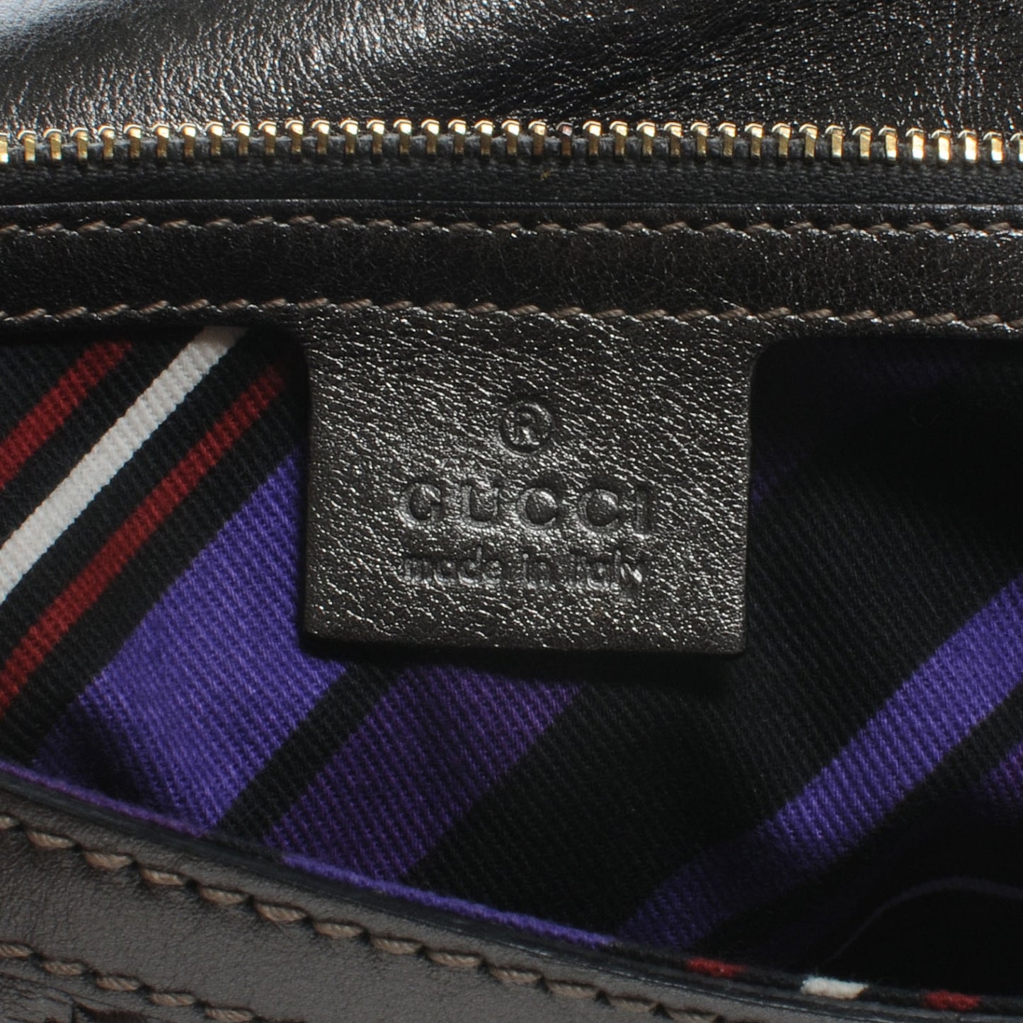 Guccissima Britt Tassel Shoulder Bag Gunmetal