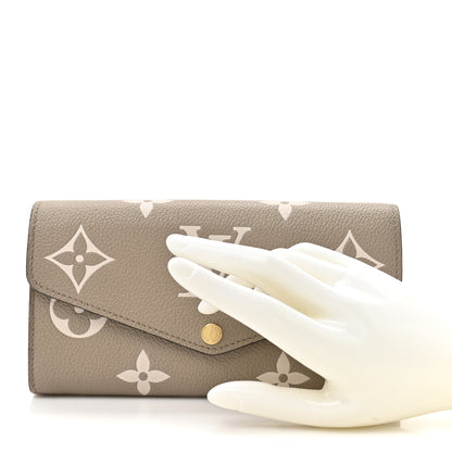 Louis Vuitton Empreinte Monogram Giant Sarah Wallet Tourterelle Creme 2 of 9