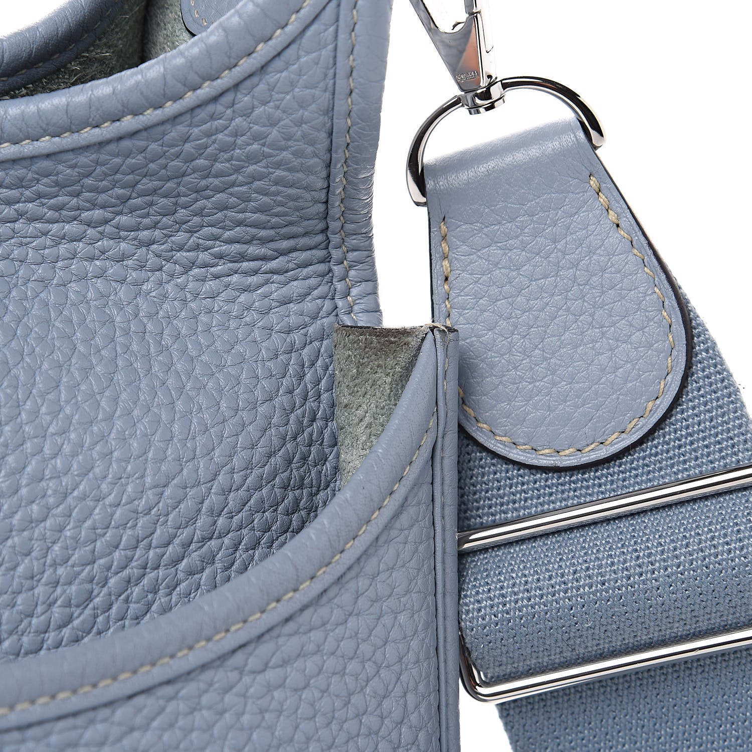 Hermes Taurillon Clemence Evelyne III GM Bleu Lin 10 of 11