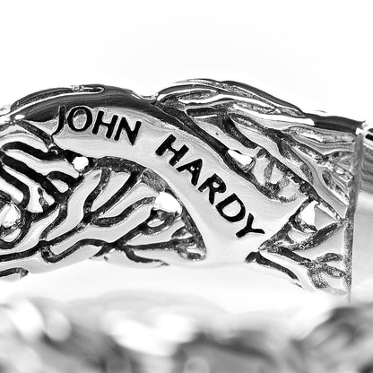 John Hardy Sterling Silver Diamond Classic Chain Band Ring 57 8 4 of 5