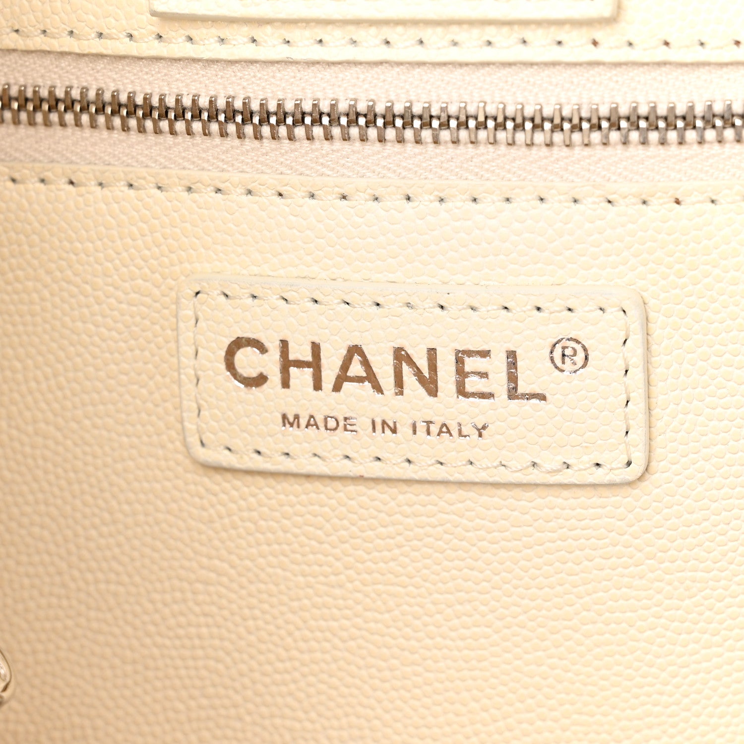 Chanel Caviar Stitched Large Shopping Tote White 6 of 14