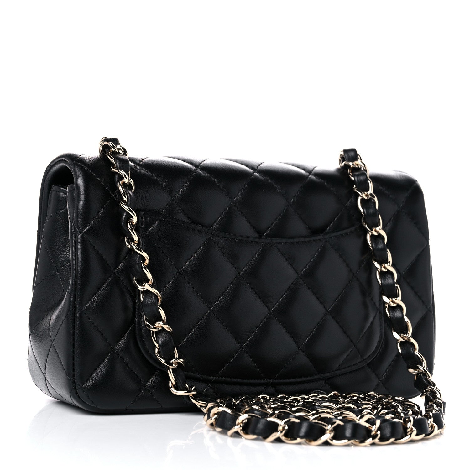 Chanel Lambskin Quilted Mini Rectangular Flap Black 3 of 10
