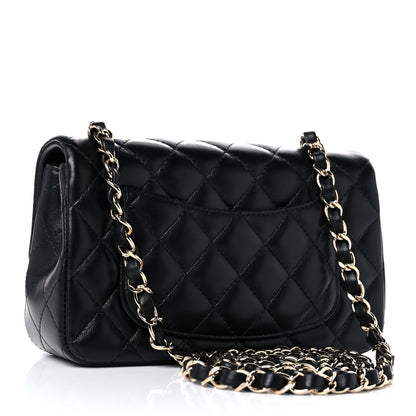 Chanel Lambskin Quilted Mini Rectangular Flap Black 3 of 10