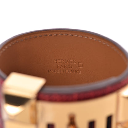 Hermes Shiny Alligator Collier De Chien CDC Bracelet size T2 Braise 5 of 7