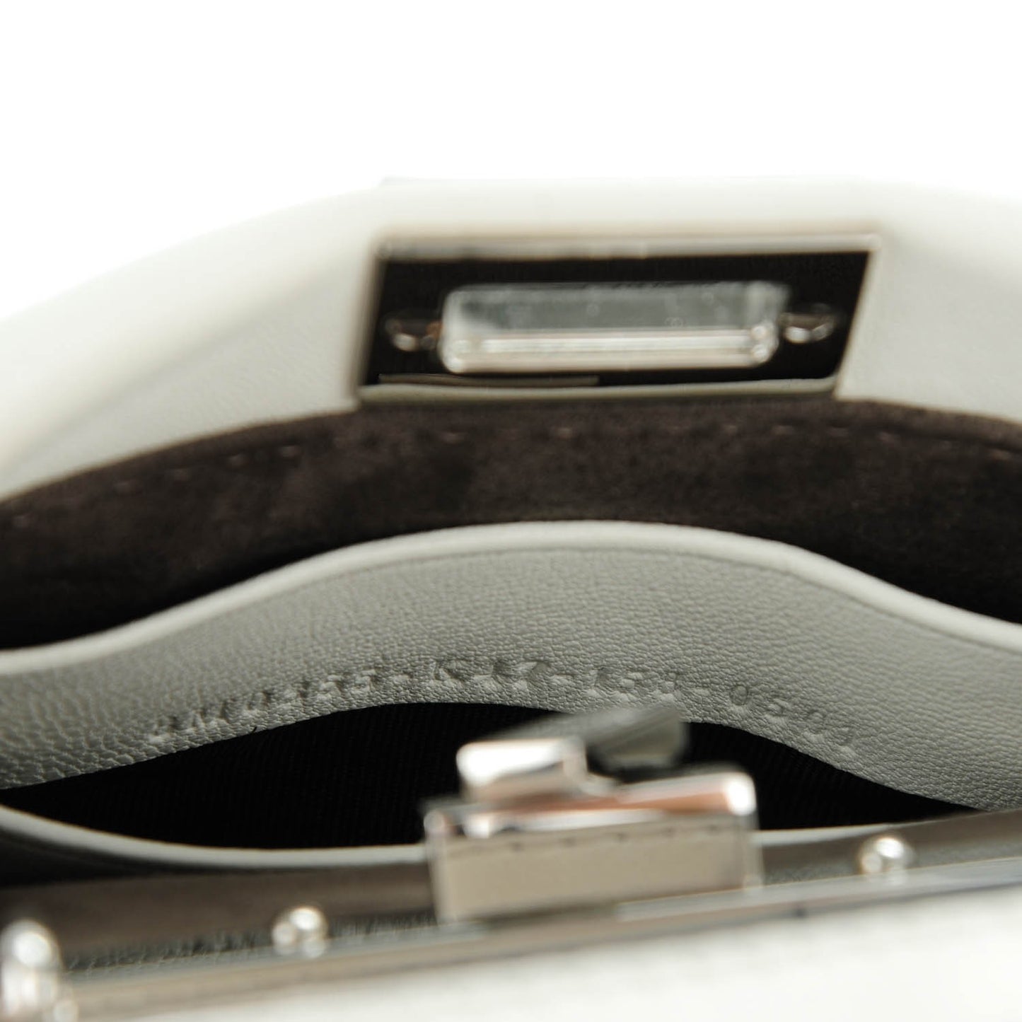 Shiny Nappa Micro Peekaboo Iconic Satchel White