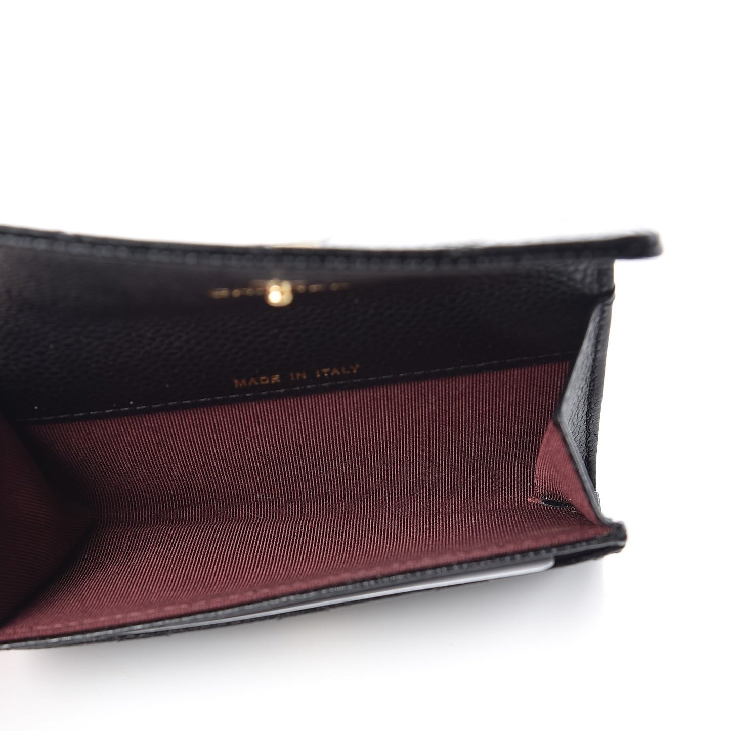 Caviar Quilted Flap Card Holder Black