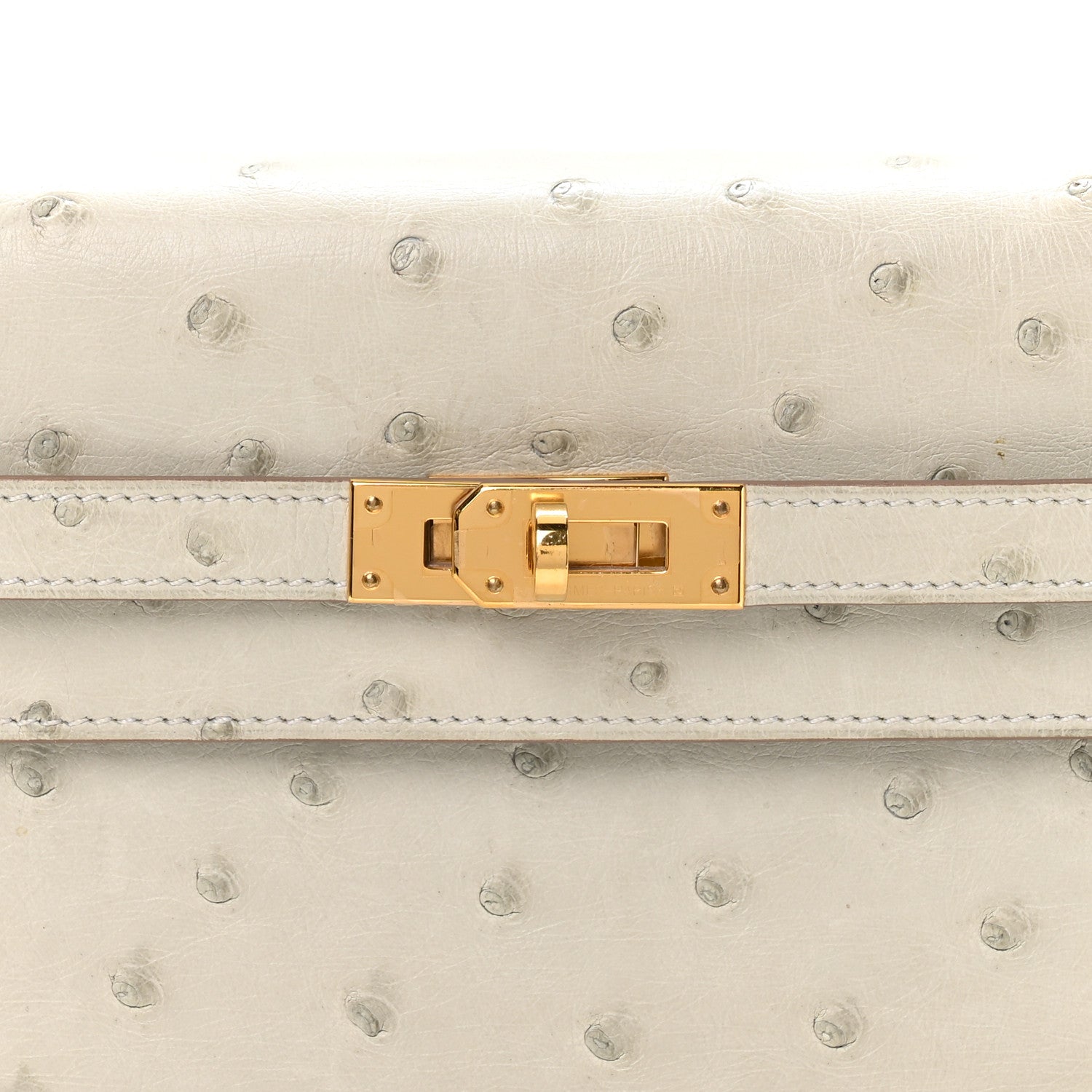 Hermes Ostrich Kelly Wallet To Go Gris Perle 7 of 9