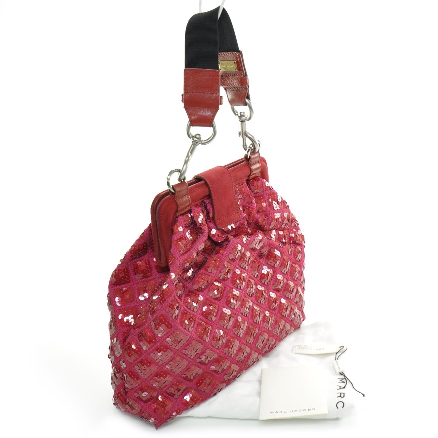 Marc Jacobs Suede Sequin Bubble Quilted Shopper Tote Red 3 of 12