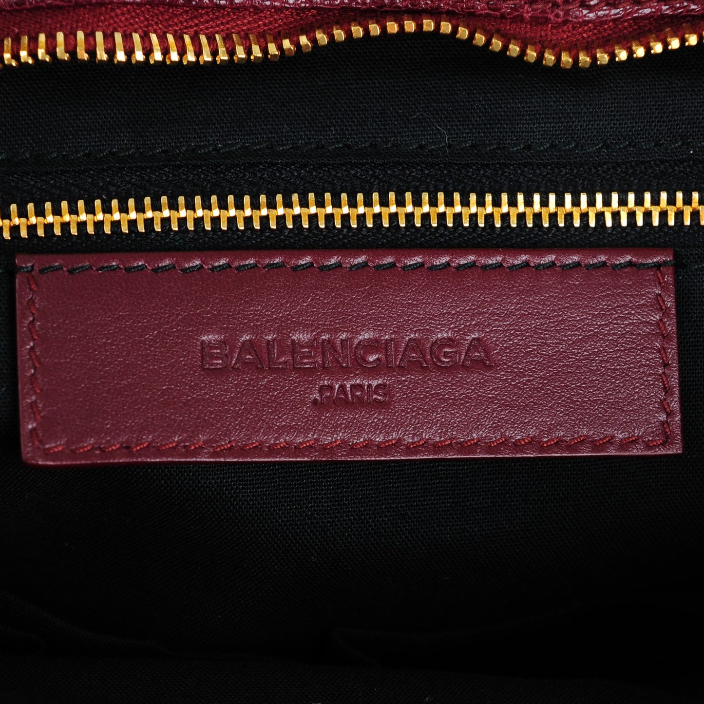 Chevre Gold Metallic Edge Hardware City Bordeaux