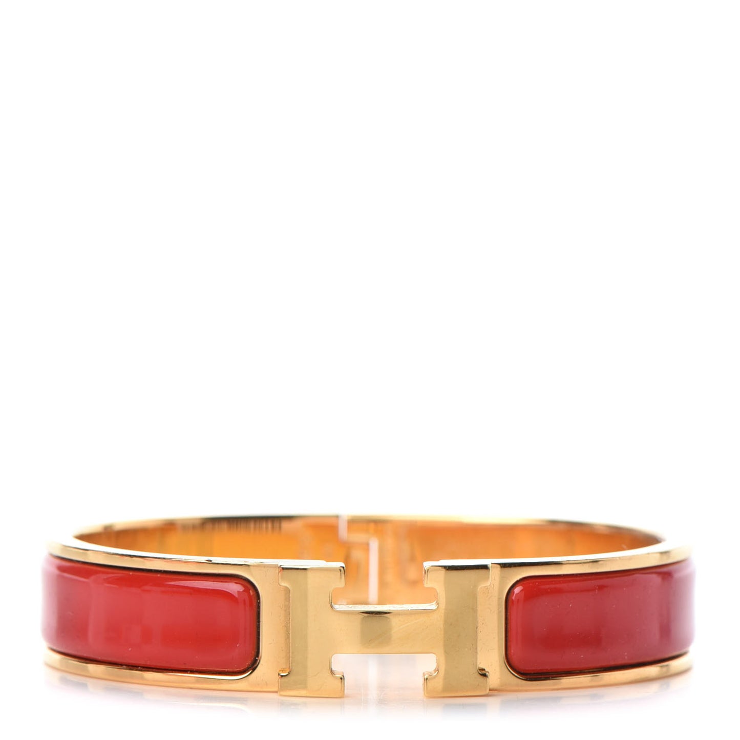 Enamel Narrow Clic Clac H Bracelet PM Rouge Amarante