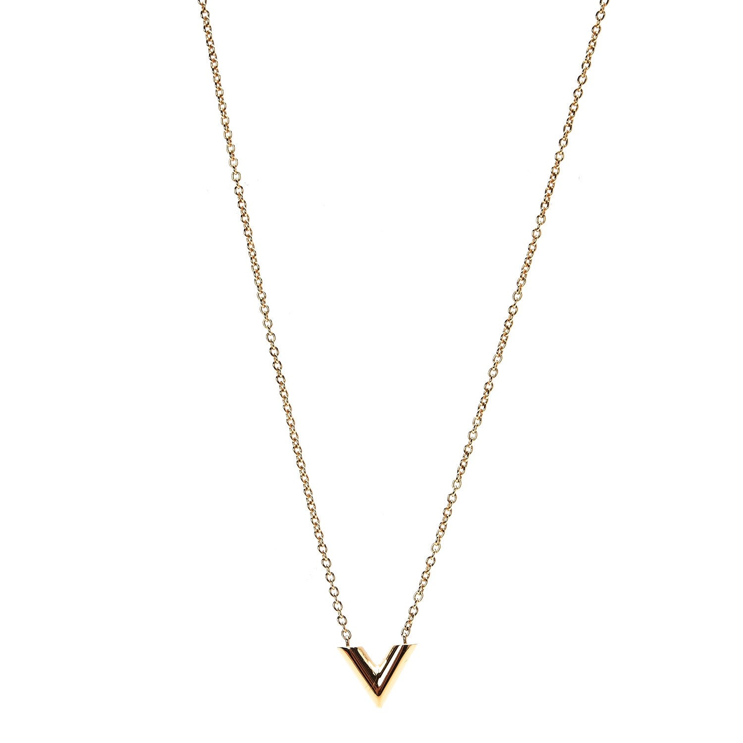 Louis Vuitton Essential V Necklace Gold 1 of 6