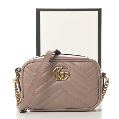 Gucci Calfskin Matelasse Mini GG Marmont Chain Shoulder Bag Porcelain Rose 11 of 11