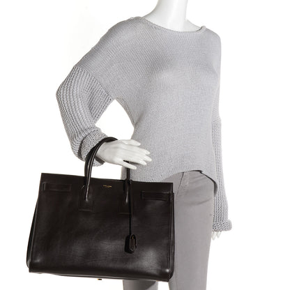 Saint Laurent Calfskin Large Sac de Jour Carryall Dark Brown 2 of 8