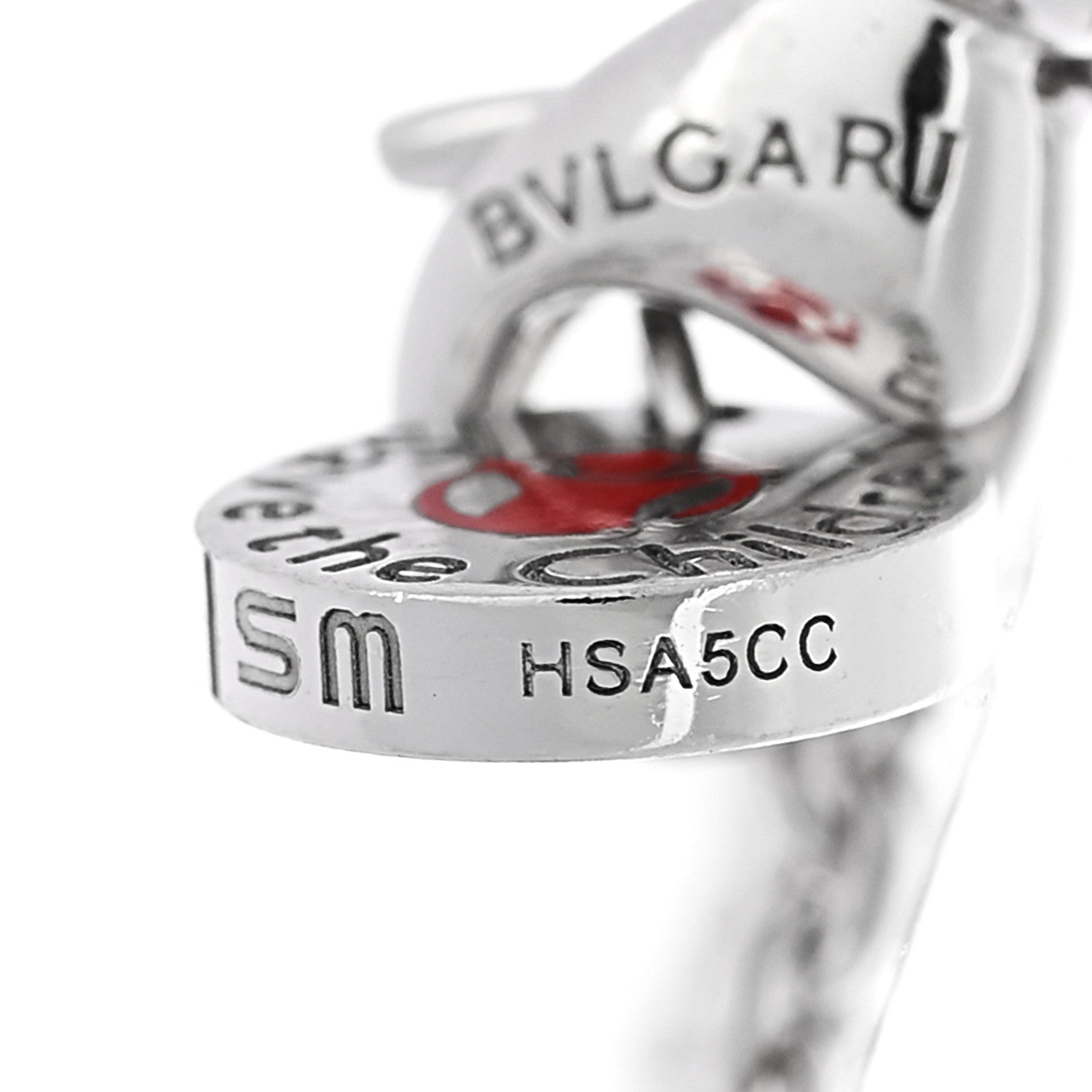 Bulgari Sterling Silver Black Ceramic Save the Children Bracelet SM 5 of 6