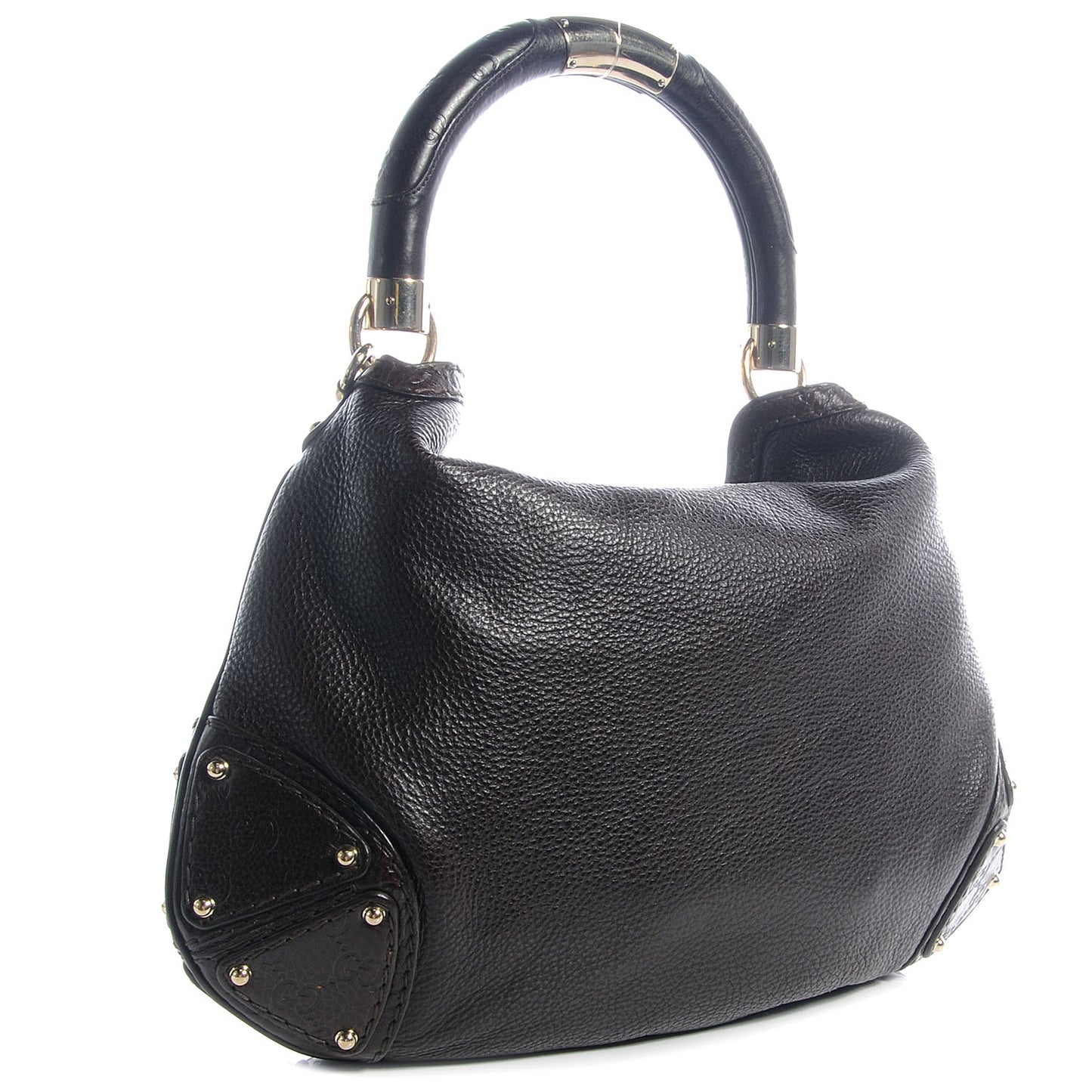 Leather Medium Indy Top Handle Bag Brown