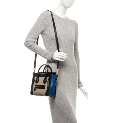 Celine Bullhide Calfskin Nano Tri-Color Luggage Beige 2 of 6