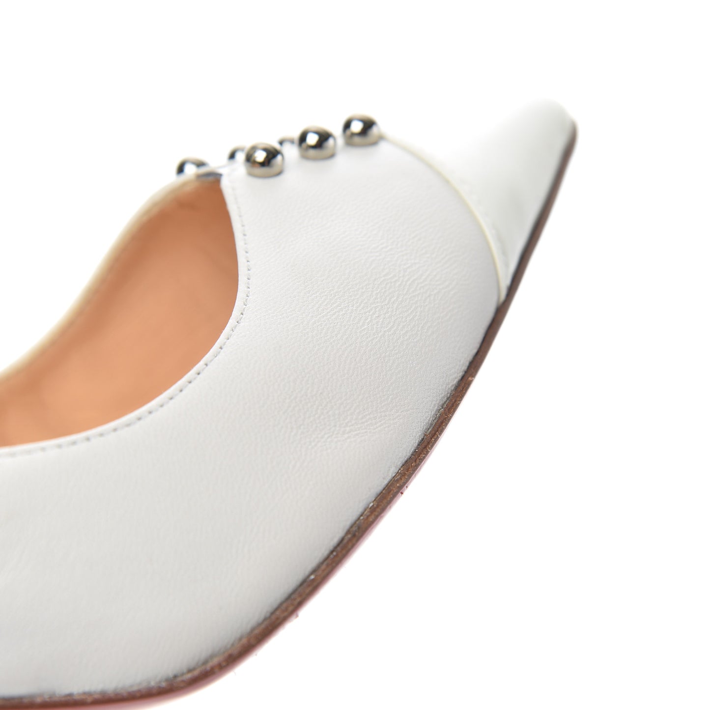 Nappa Patent Studded Predupump 85 Pumps 39.5 White