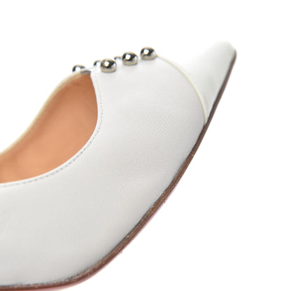 Christian Louboutin Nappa Patent Studded Predupump 85 Pumps 39.5 White 12 of 19