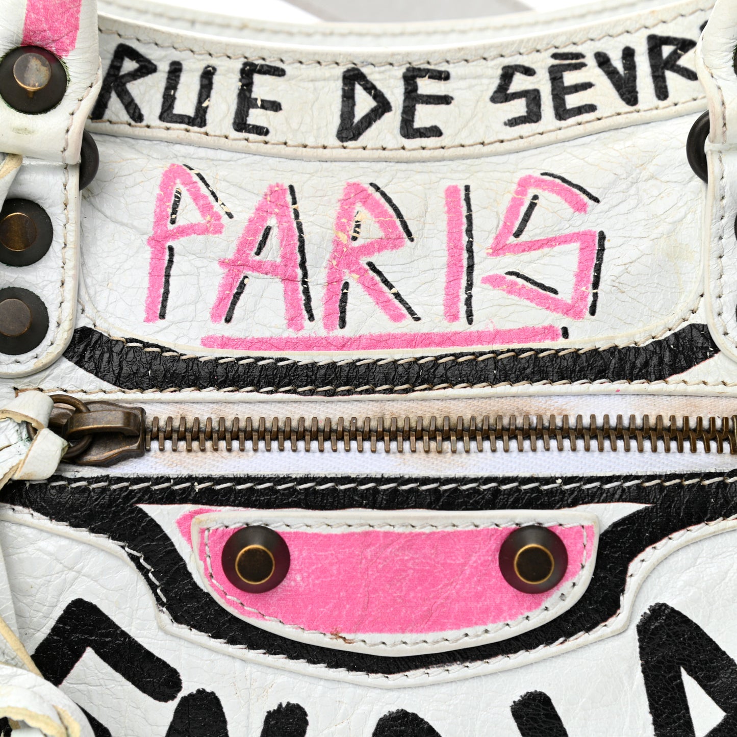 Agneau Graffiti All Over Classic Hardware S City White Multicolor
