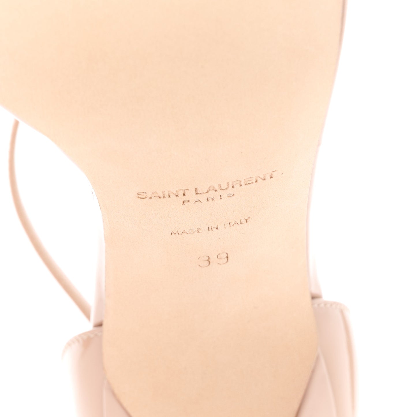 Patent Calfskin Amber 105 Ankle Strap Sandals 39 Nude