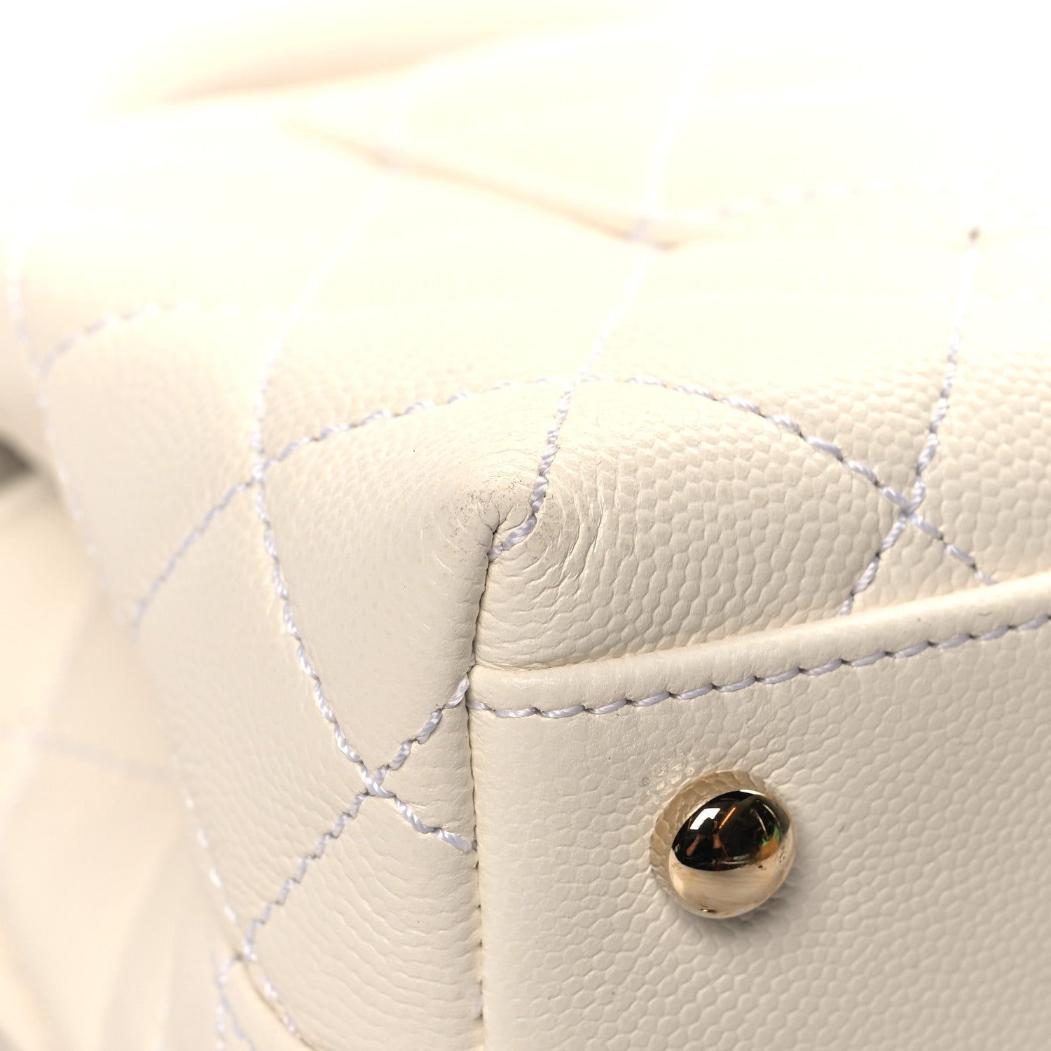 Chanel Caviar Quilted Mini Coco Handle Flap White 11 of 13