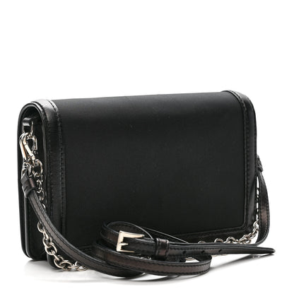 Prada Nylon Metallic Calfskin Mini Crossbody Bag Black 4 of 14