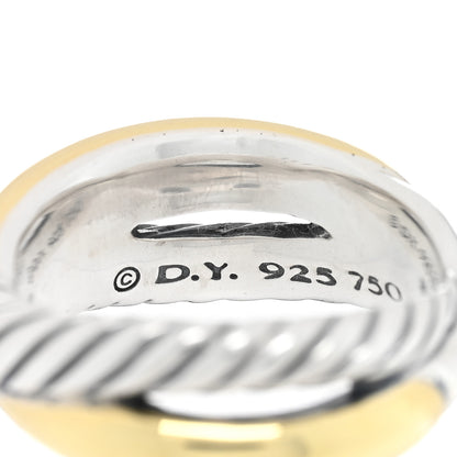 David Yurman Sterling Silver 18K Yellow Gold Crossover Ring 54 7 4 of 4
