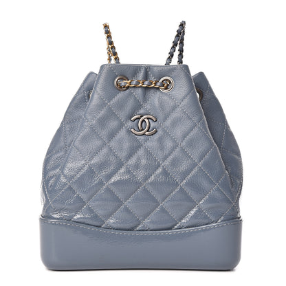 Chanel Patent Goatskin Quilted Small Gabrielle Backpack Blue 1 of 12