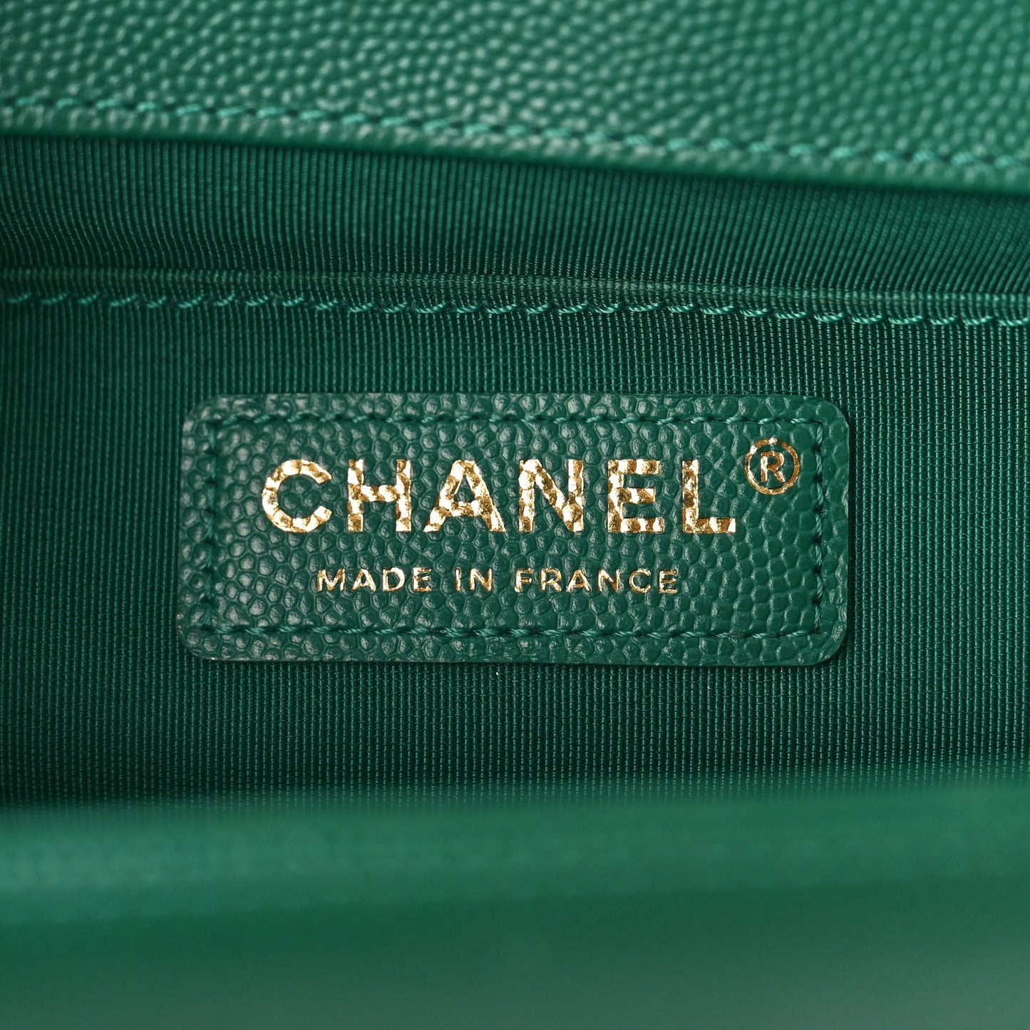 Caviar Quilted Medium Boy Flap Dark Green