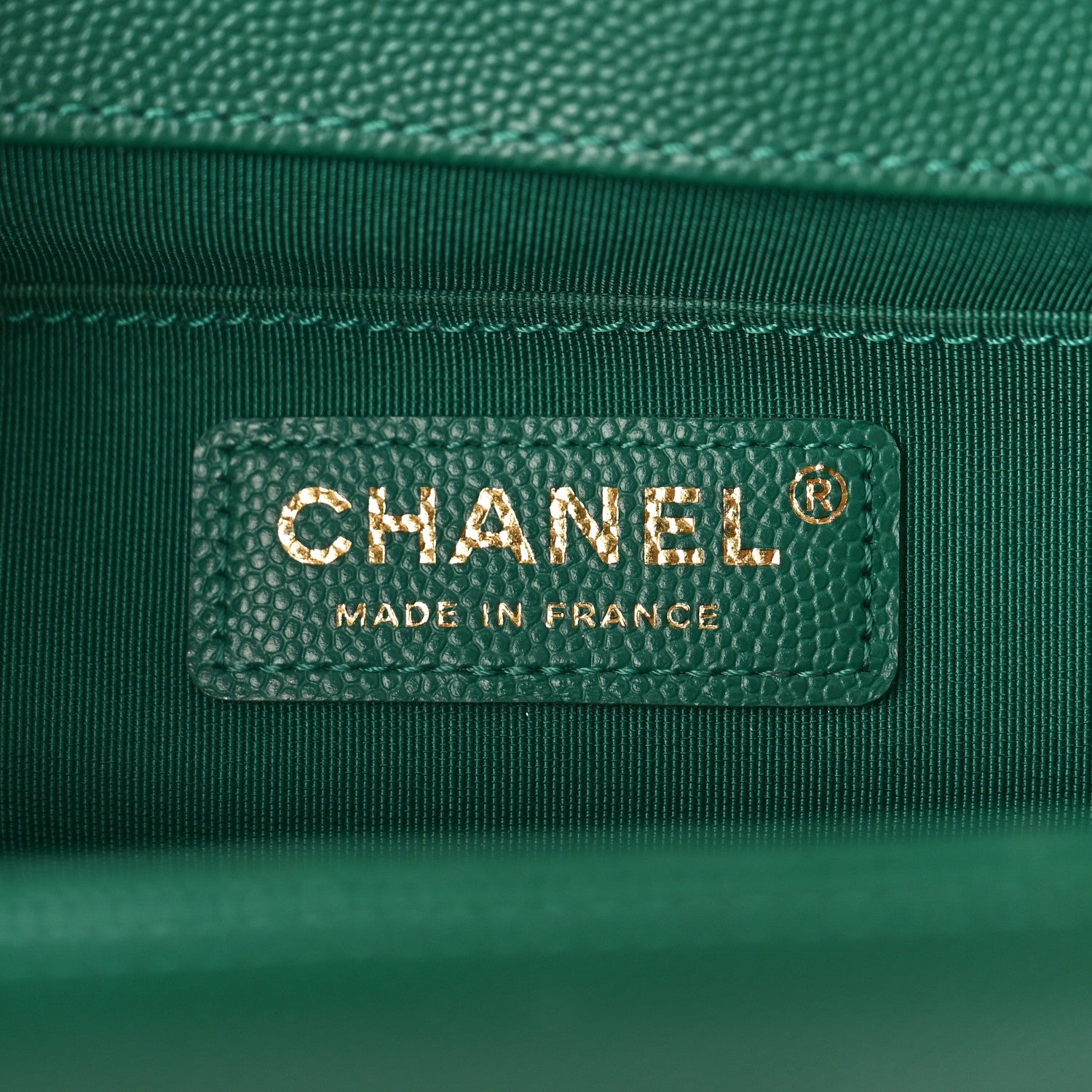 Chanel Caviar Quilted Medium Boy Flap Dark Green 6 of 10