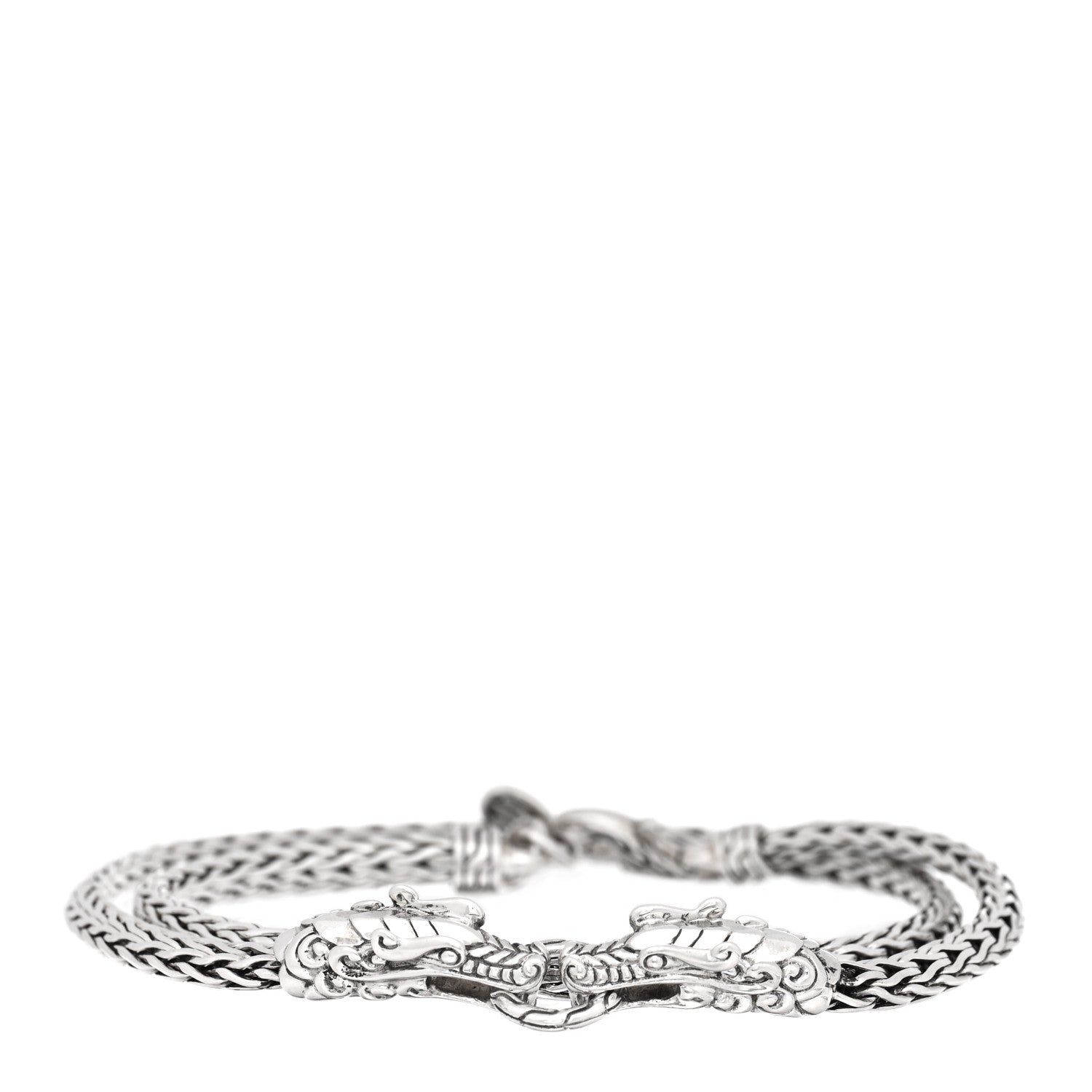 John Hardy Sterling Silver Double Dragon Head Legends Naga Double Wrap Bracelet 1 of 3