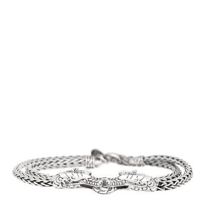 John Hardy Sterling Silver Double Dragon Head Legends Naga Double Wrap Bracelet 1 of 3