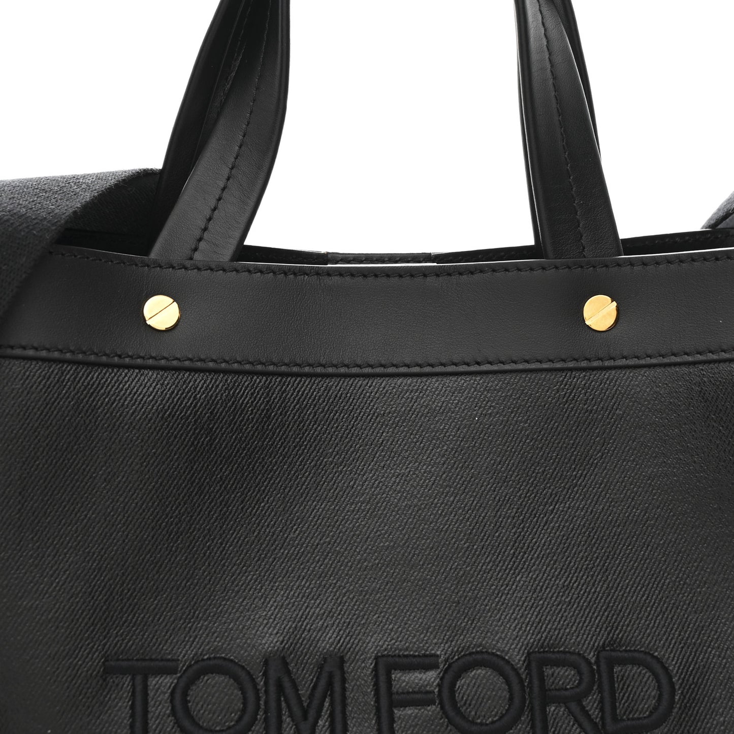 Coated Denim Logo T Screw Tote Black