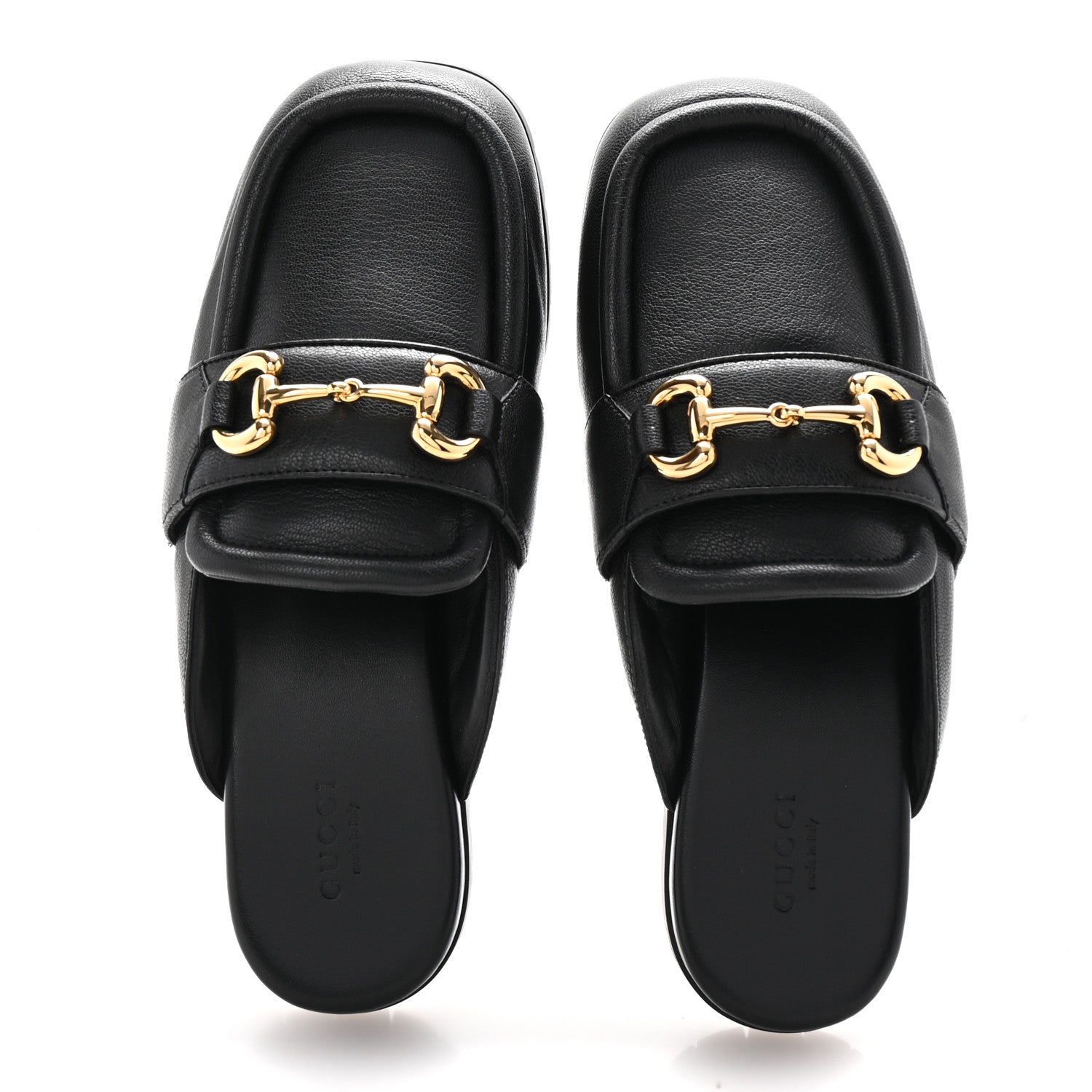 Gucci Goatskin Auroville Horsebit Mules 38 Black 2 of 10