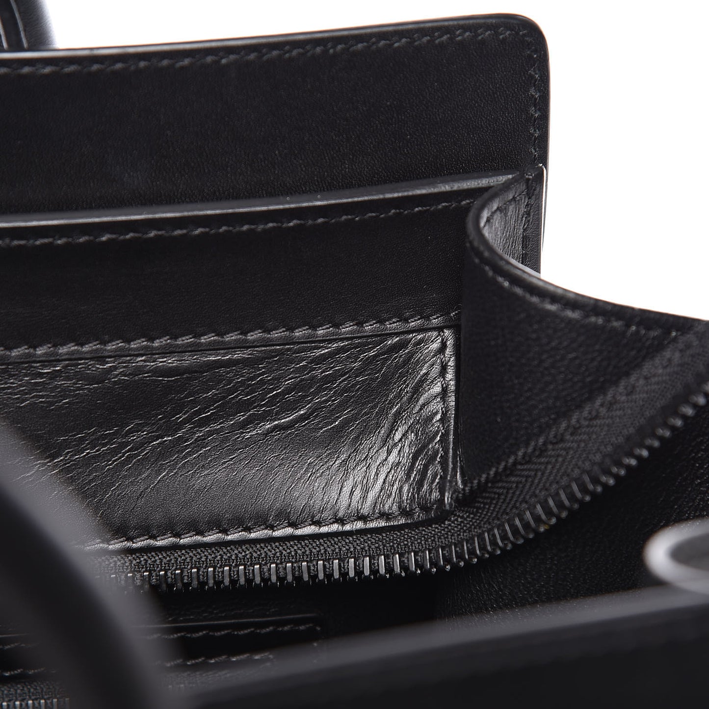 Smooth Calfskin Woven Mini Luggage Black