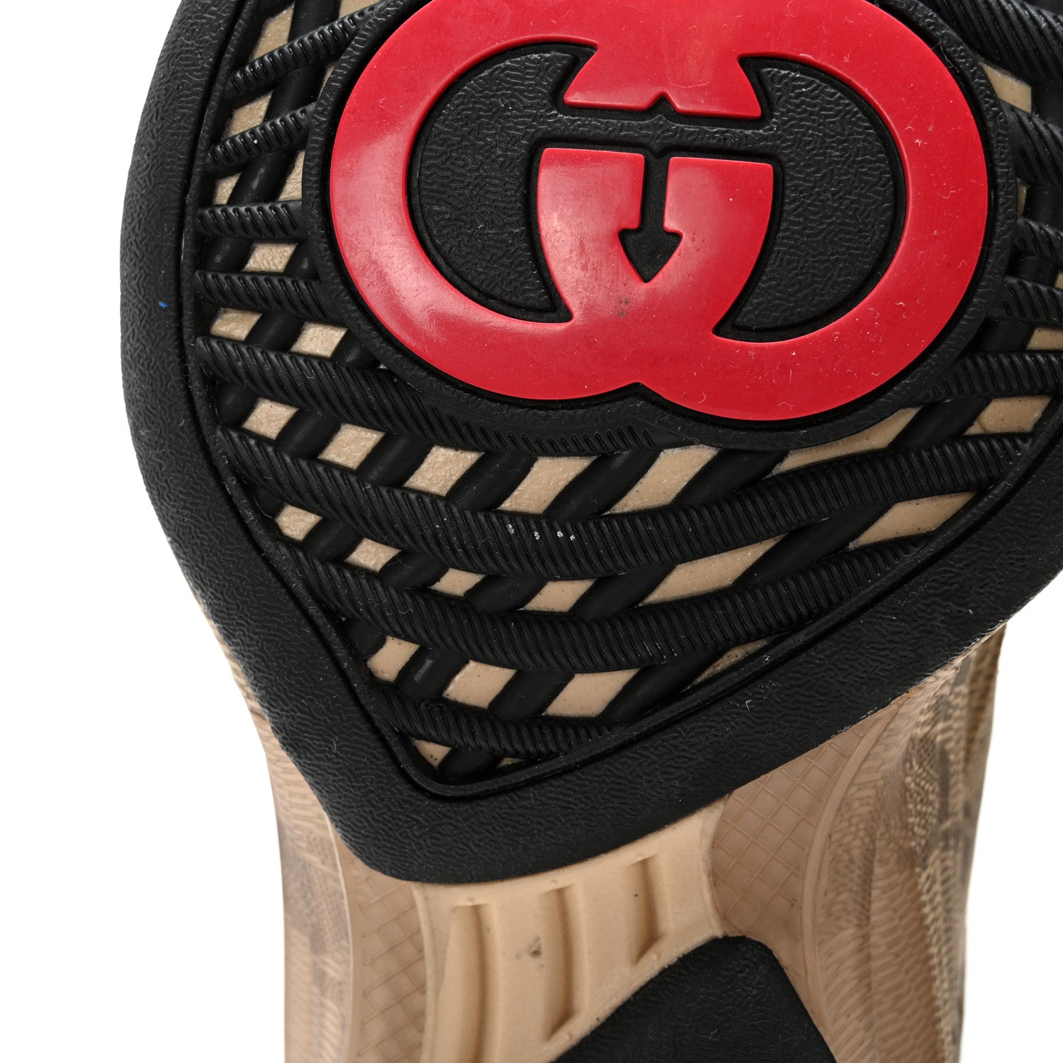 Gucci Ultralight Plume Calfskin Monogram Printed Womens Gucci Run Sneakers 38 Beige Ebony 12 of 12