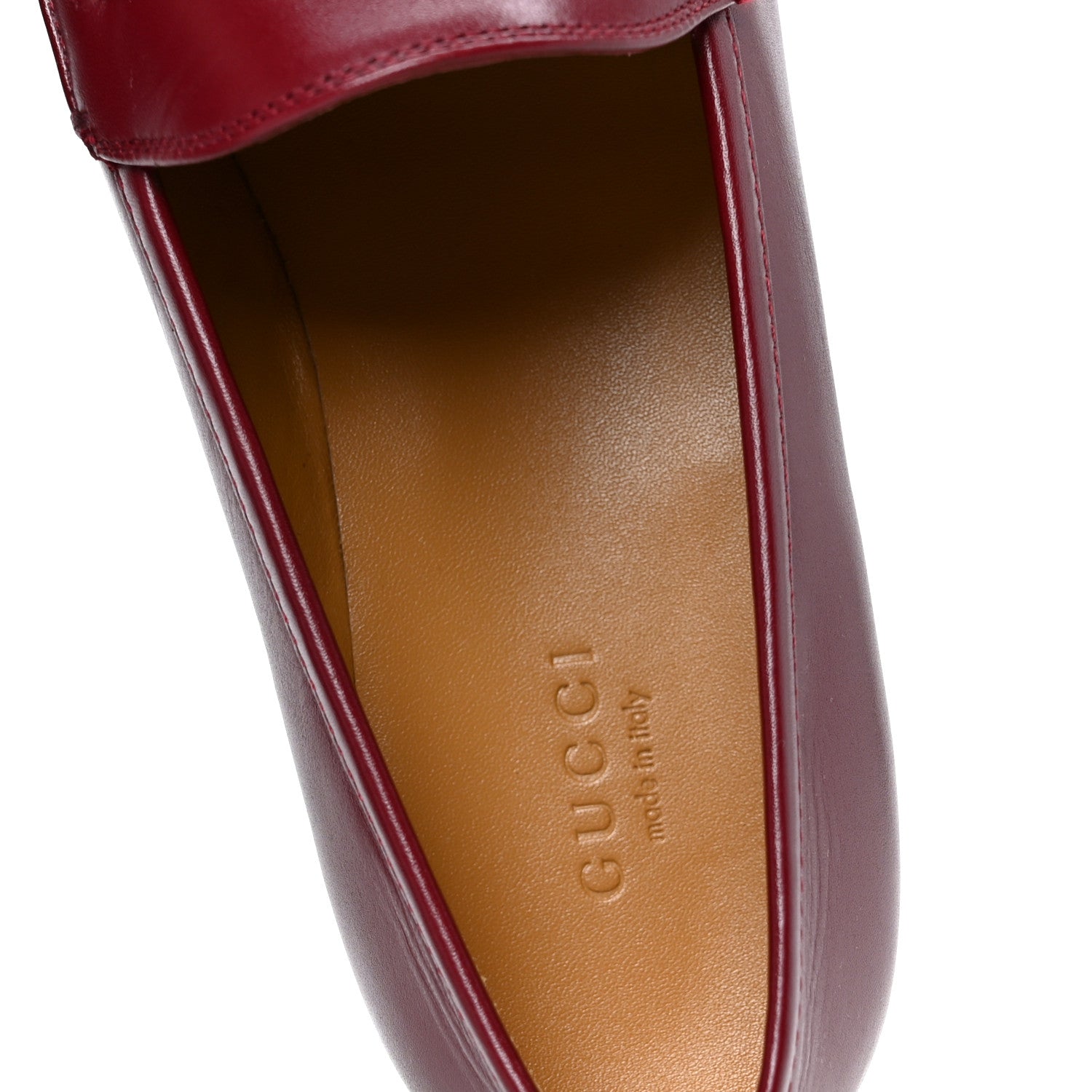 Gucci Betis Glamour Calfskin Womens Jordaan Loafers 39.5 Rosso Ancora 7 of 10