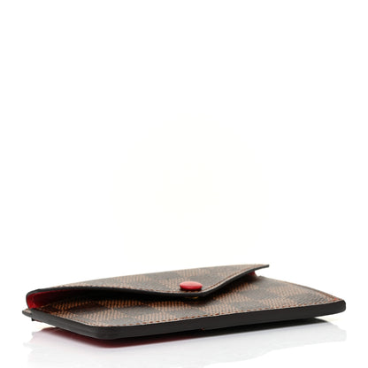 Louis Vuitton Damier Ebene Recto Verso Card Holder Red 4 of 9