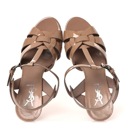 Saint Laurent Patent Tribute 75 Platform Sandals 38 Nude 2 of 11