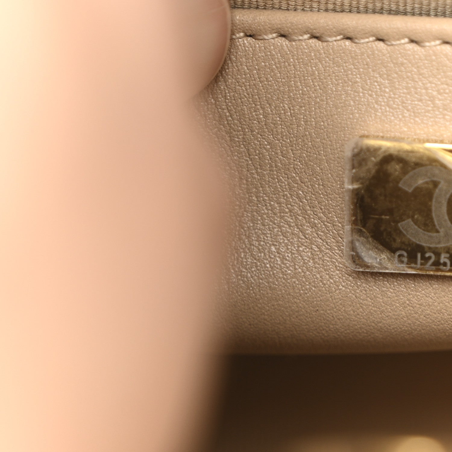 Chanel Calfskin Quilted CC Hobo Handbag Beige 7 of 11