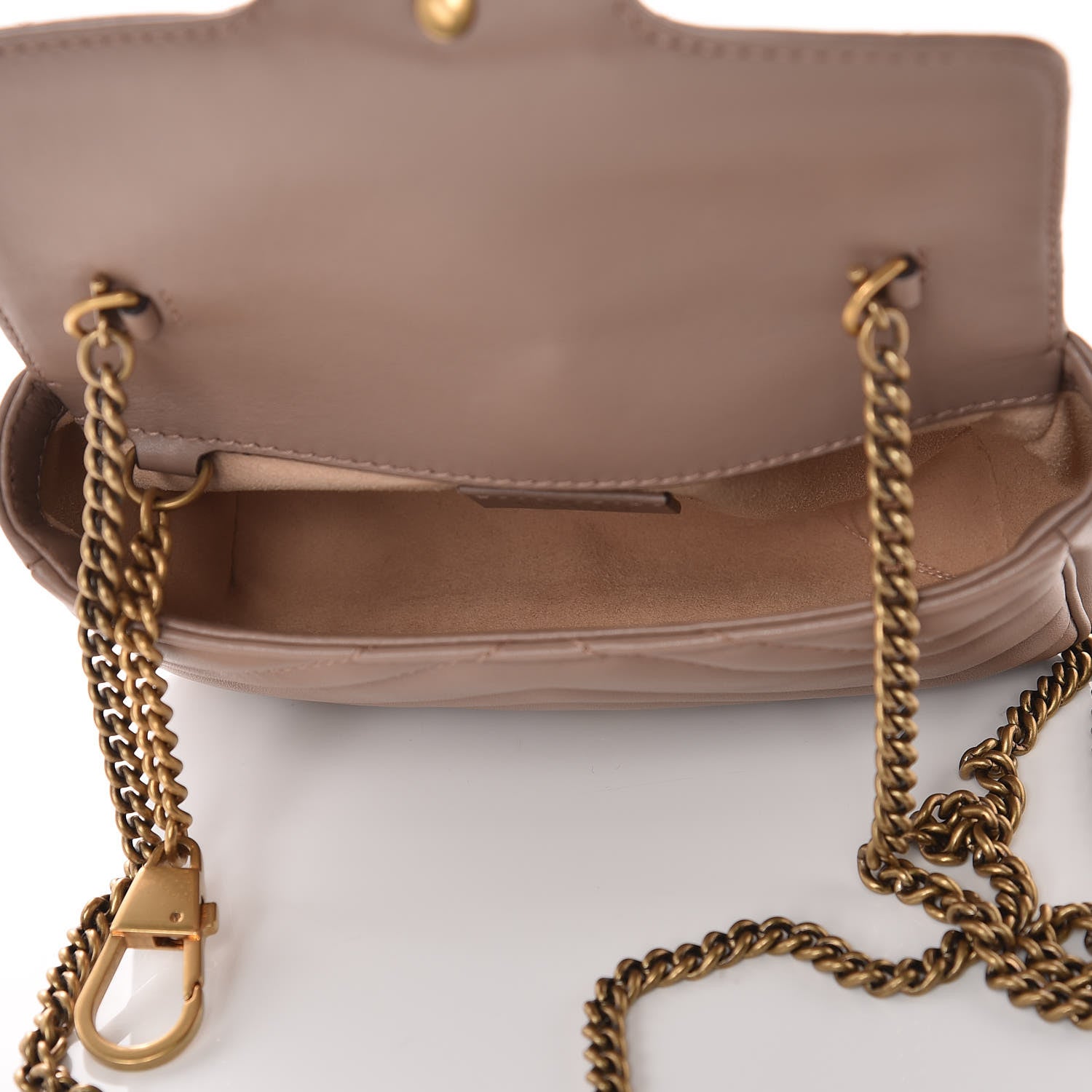 Gucci Calfskin Matelasse Super Mini GG Marmont Shoulder Bag Porcelain Rose 7 of 10