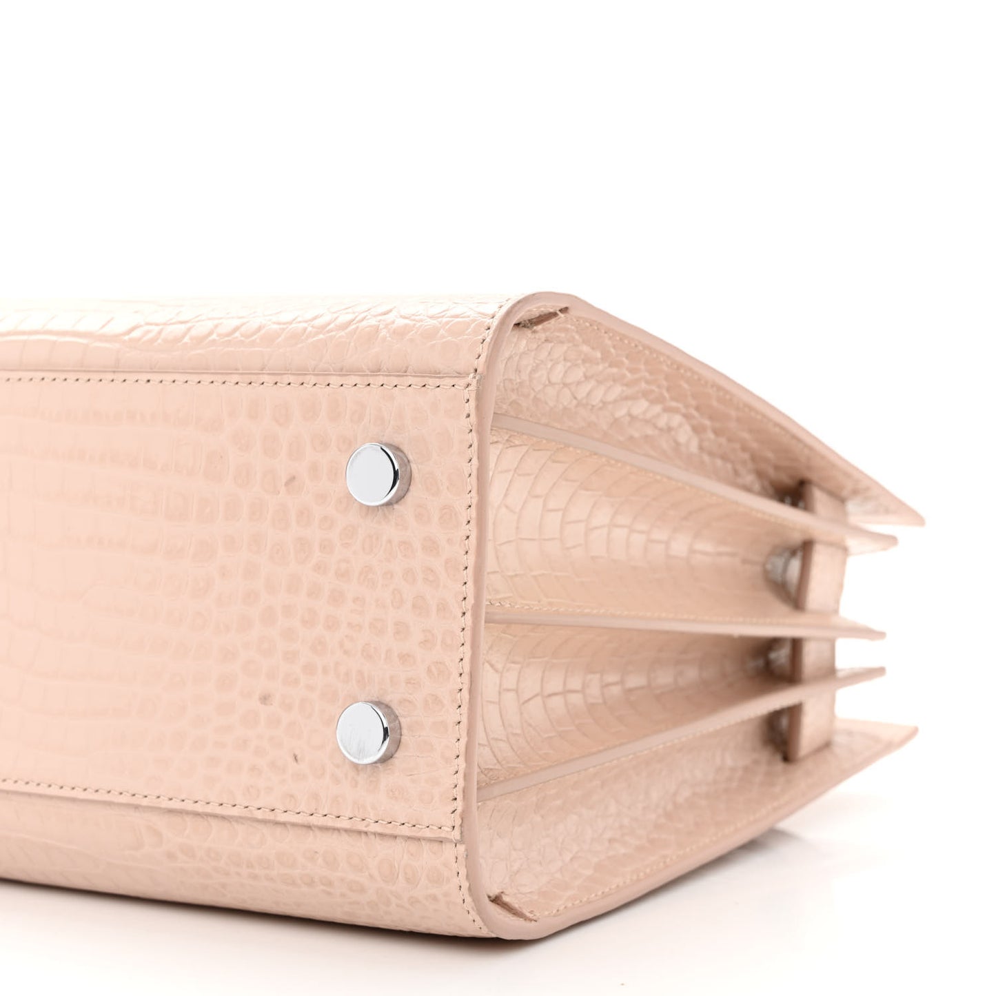 Calfskin Crocodile Embossed Baby Sac De Jour Rose Antic