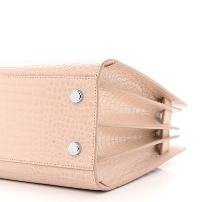 Saint Laurent Calfskin Crocodile Embossed Baby Sac De Jour Rose Antic 10 of 10
