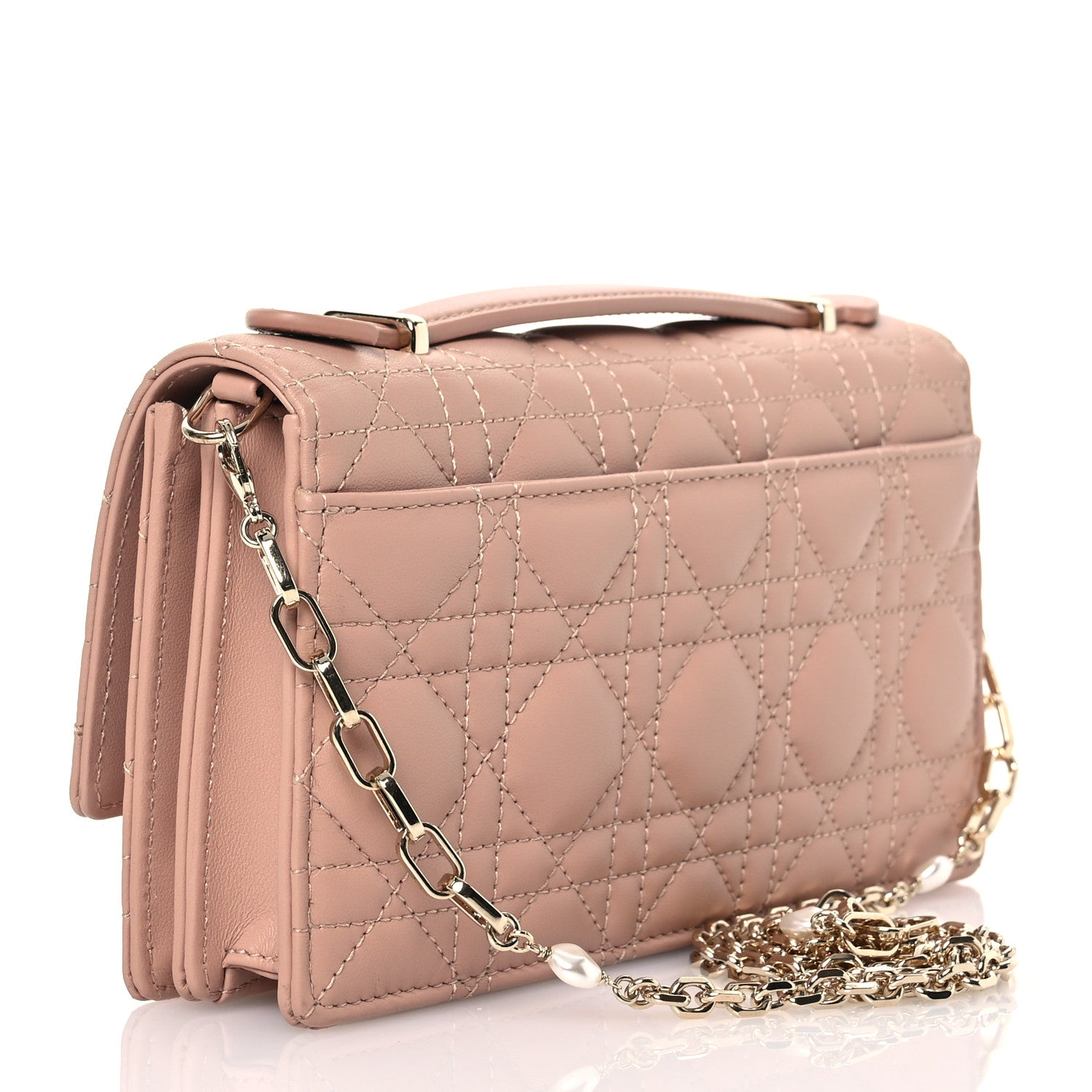 Christian Dior Lambskin Chain Lady My Dior Mini Chain Pouch Rose De Vents 3 of 15