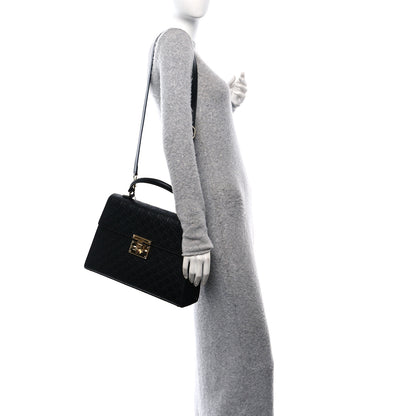 Gucci Guccissima Signature Medium Padlock Top Handle Bag Black 2 of 10