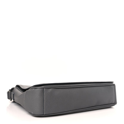 Burberry Grainy Calfskin Embossed Bruno Messenger Charcoal Grey 4 of 8