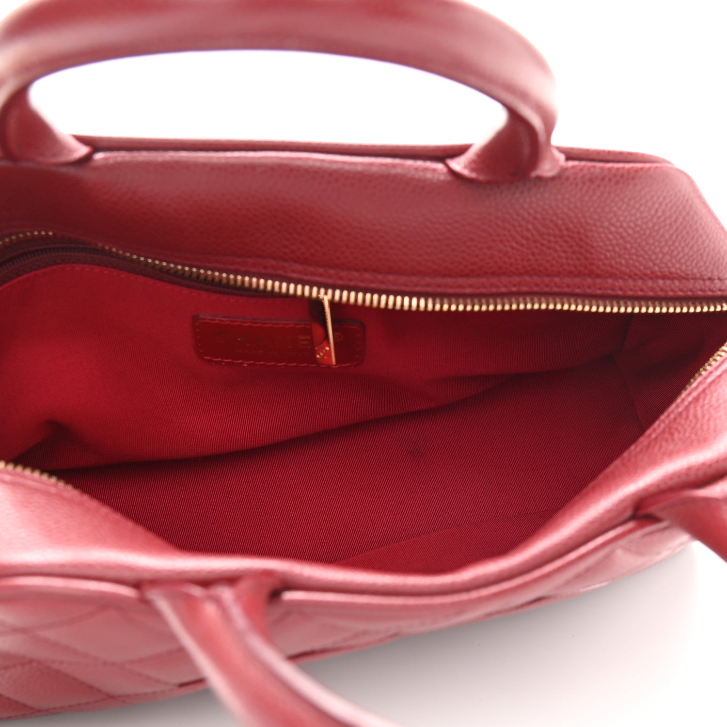 Chanel Caviar Quilted Small Bowler Dark Red 4 of 8
