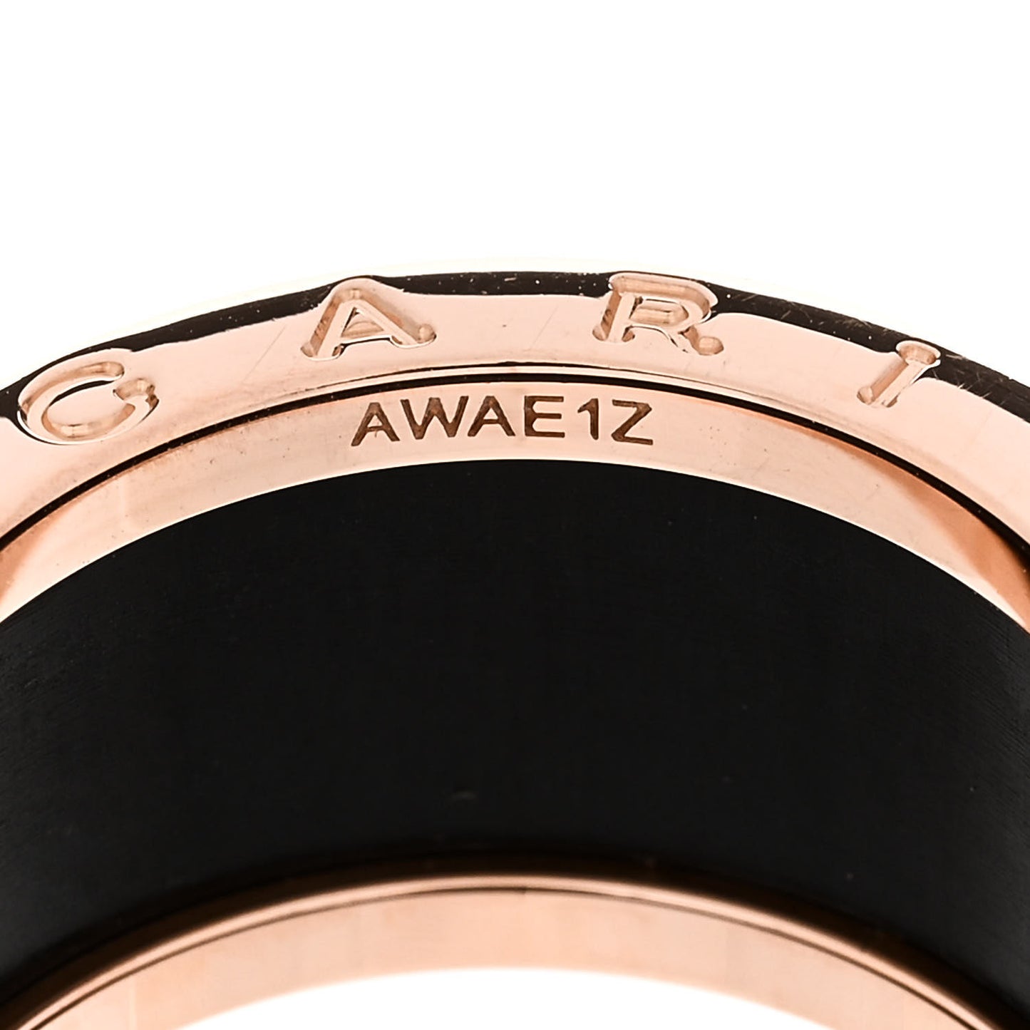18K Rose Gold Black Ceramic B.Zero1 Four-Band Ring