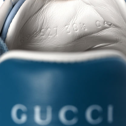 Gucci Calfskin Interlocking G Perforated Womens Ace Sneakers 38.5 Porcelain Light Blue Zaffiro 10 of 11